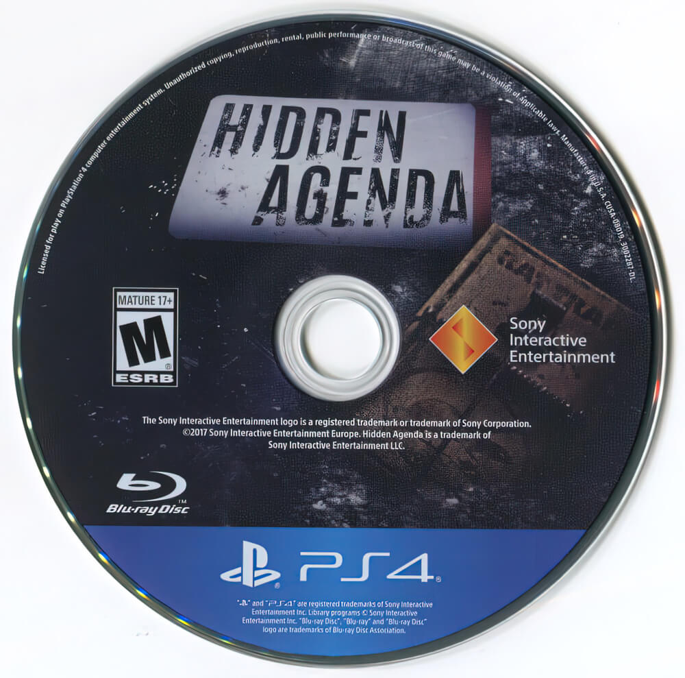 Hidden Agenda лицензионный диск игры для PlayStation 4